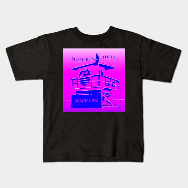 Miami Beach Florida Kids T-Shirt by dltphoto